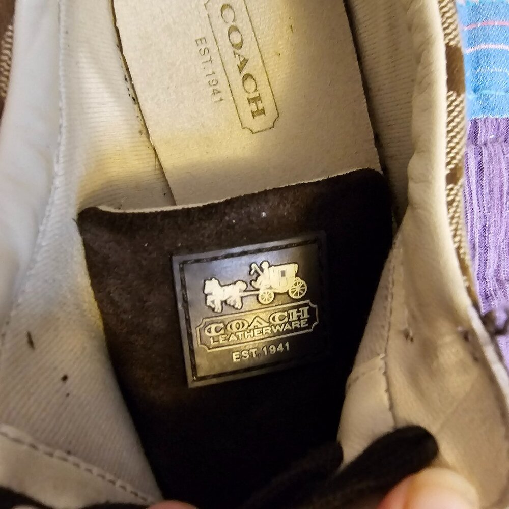 Coach Joss Monogram Lace up Shoes size 8, Tan and Brown - Picture 5 of 5